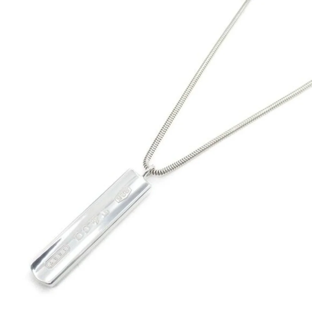 Tiffany & Co. 1837 Bar Pendant Necklace Sterling Silver Authentic Designer